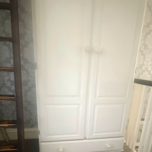 White freestanding wardrobe - wardrobe, 2