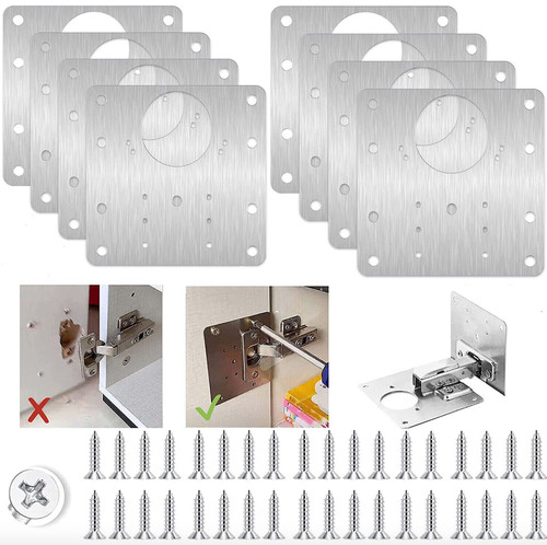 Cabinet hinge repair plate - cabinet,