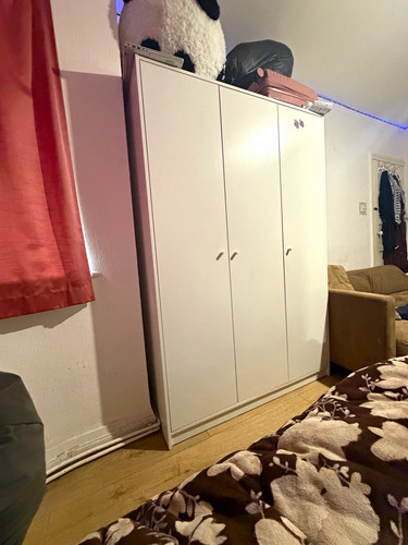 White freestanding wardrobe - freestanding,