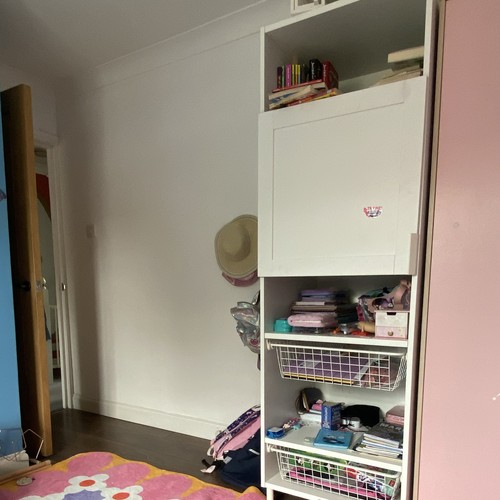 White freestanding wardrobe - freestanding,