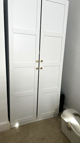 White freestanding wardrobe - wardrobe, 2