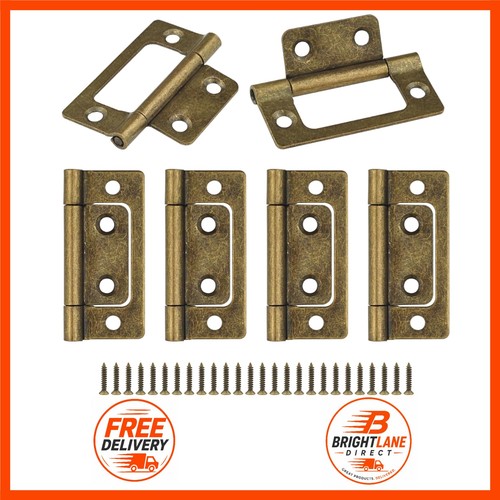 Polished bronze flush hinges - flush,