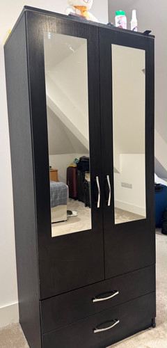 Black mirrored freestanding - black,